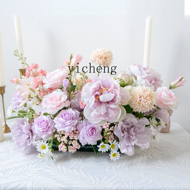 

ZYA Home Decor Desktop Flower Pot Floral Art Pastoral Style Photography Props Dining Table Arrangement Flower