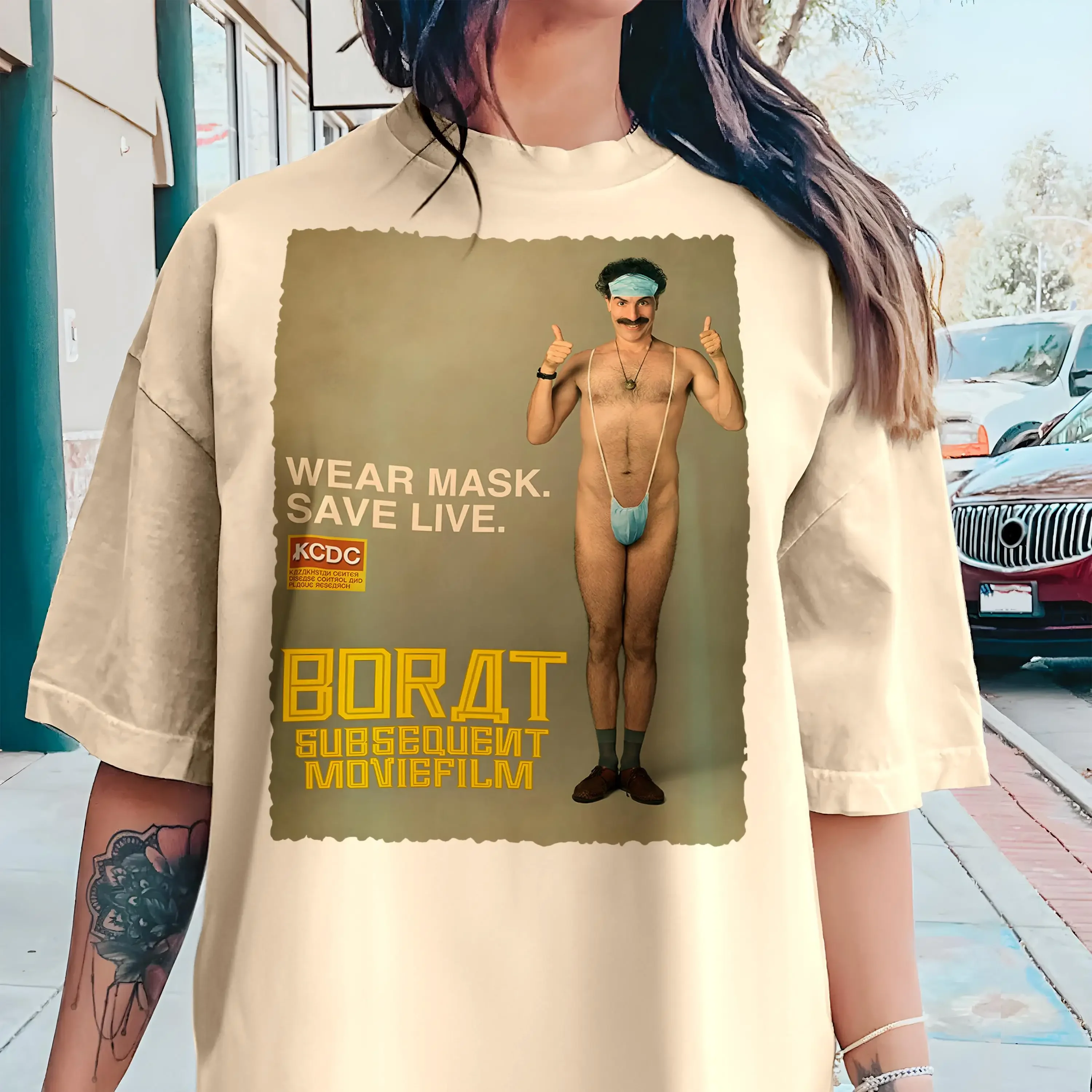 Borat V15 Vintage Movie Poster T Shirt 8 Colors Film Lover All Sizes S 5XL