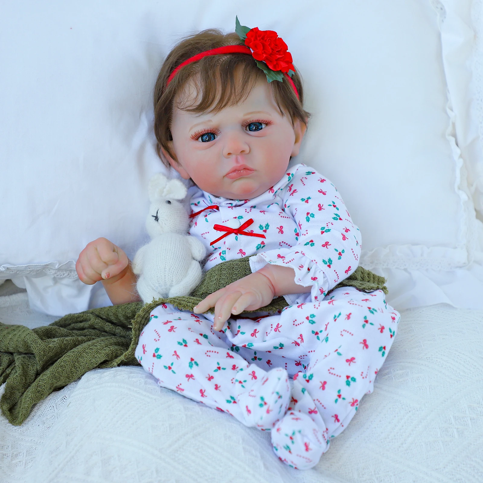 ตุ๊กตาเด็กทารกเกิดใหม่ - ตุ๊กตาซิลิโคนเหมือนจริงขนาด 22 นิ้ว ตุ๊กตาเด็กแรกเกิดเหมือนจริงพร้อมตัวนุ่ม ของเล่นตุ๊กตาเด็กทารก ของขวัญ