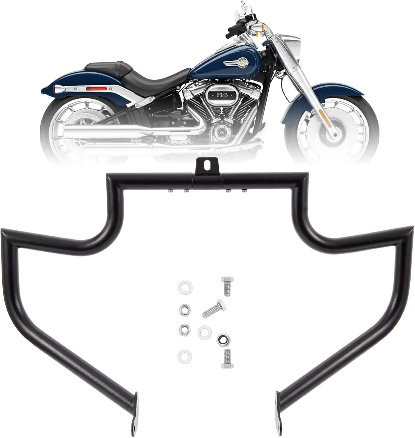 Crash Bar Engine Guard for Harley Softail(Black-B)