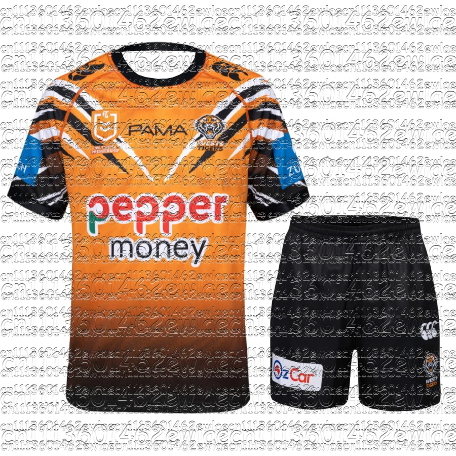 2026 New Wests Tigers Family Matching Rugby Jersey Set Orange Black Breathable Moisture Wicking Sports Uniform Kit Training Top