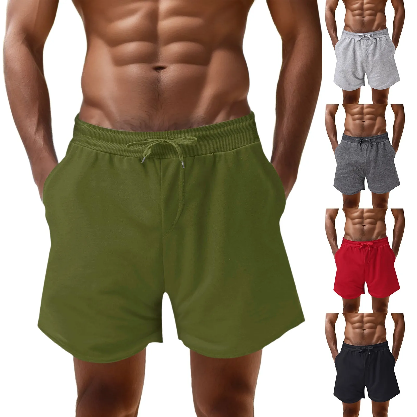 

Men's Leisure Shorts Lace-up Pocket Short Bottom Sexy Male Clothing 2024 Summer New Casual Shorts pantalones cortos