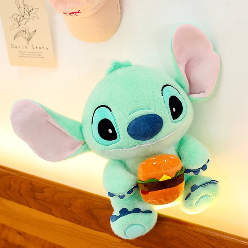 

30/50cm Kawaii Disney Lilo and Stitch Plush Toys Cartoon Plushie Hamburger Anime Stich Dolls Stuffed Kids Birthday Xmas Gift