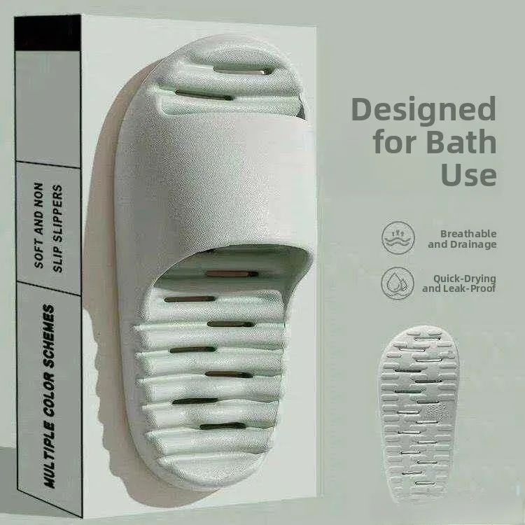 

Bathroom Quick Dry Slippers Indoor Home Slippers Men's Bath Anti-Slip Wear-Resistant Water Leakage Silent Slippers for Men An...