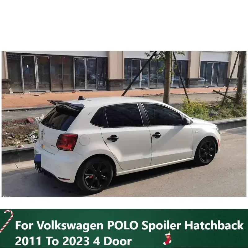 New！ Rear Wing for Volkswagen POLO Spoiler Hatchback 2011 To 2023 4 Door Black Car Tail Fin Accessories