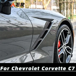 Car Accessories For Chevrolet Corvette C7 2014-2018 ABS Carbon Fiber Printed Front Wheel Fender Shunt Air Outlet Trim 2pcs