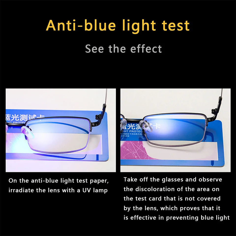 2025 Progressive Multifokus-Computer-Lesebrille, blaues Licht blockierende Titan-Federscharnier-Multifokal-Lesebrille – Detail 3