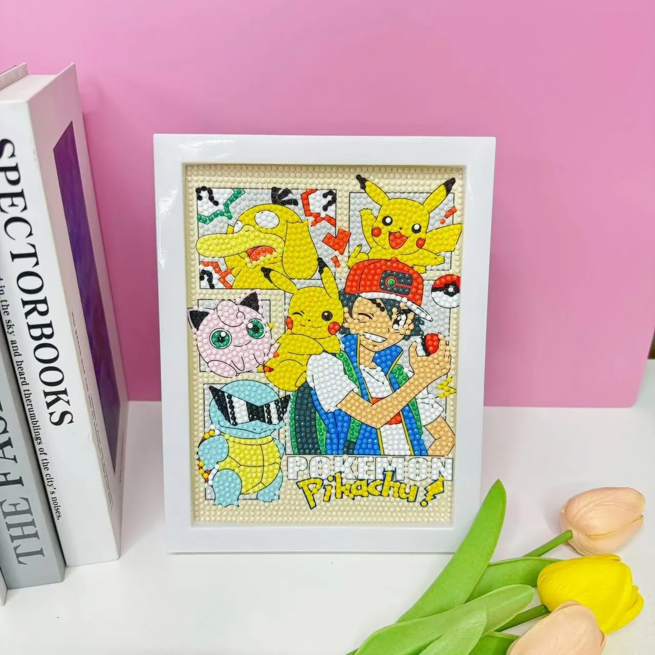 

Pokémon Cartoon Diamond Painting - Kids DIY Educational Craft Kit, Framed Diamond Art Stickers for Children's Handmade Project