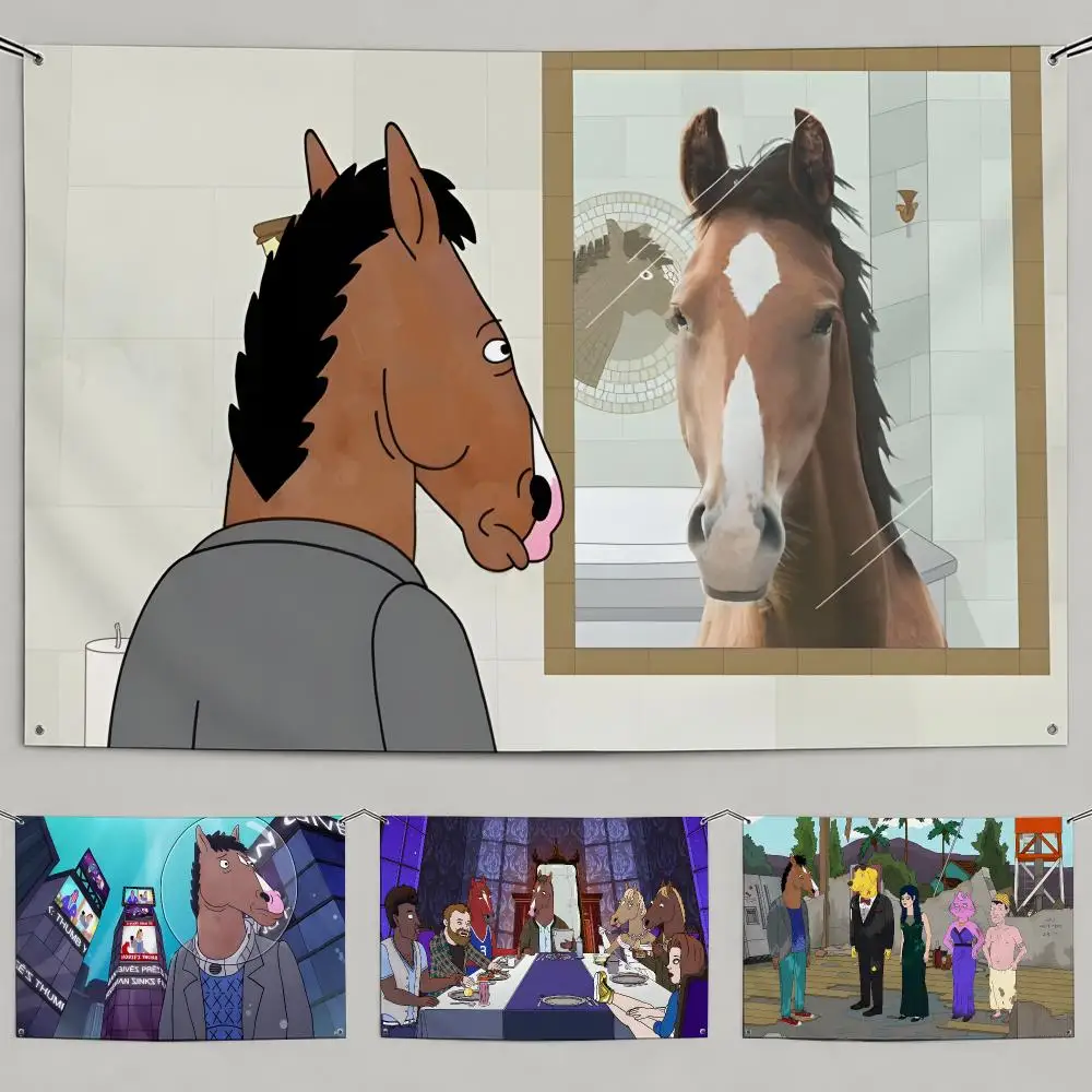 TV Series BoJack Horseman Flags Flags Minimalist Fabric   Outdoor Garden Banner Hanging Sign for Shop Home Decor