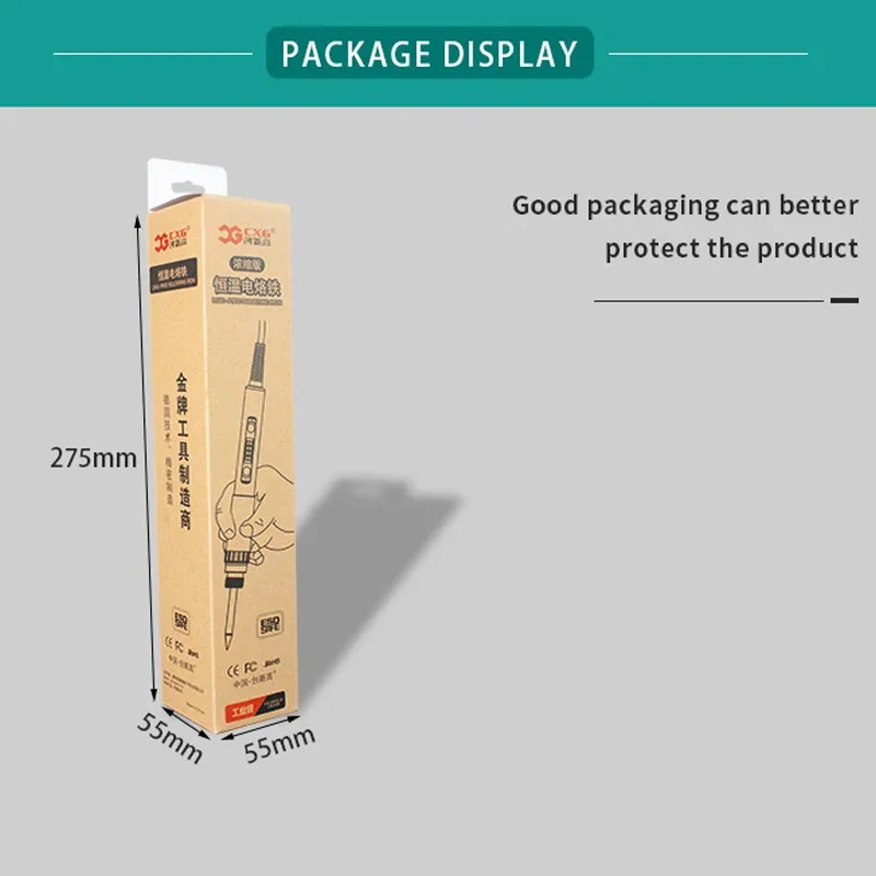 CXG E60S soldador eléctrico con función de suspensión pantalla Digital regulador de temperatura herramienta de retrabajo profesional 110-220V 60W
