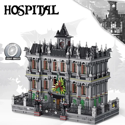 빠른 선박 7537pcs Gaint Arkham Asylum 빌딩 블록 빛과 원래 상자 빌딩 블록 벽돌 장난감
