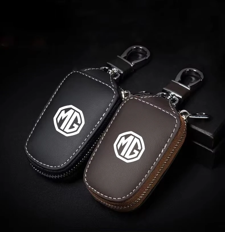 Premium Leather Key Case Fob Protector Anti-scratch Key Cover for MG GS TF ZR ZS ES HS EZS MG3 MG4 MG5 MG6 MG7 GT 3SW