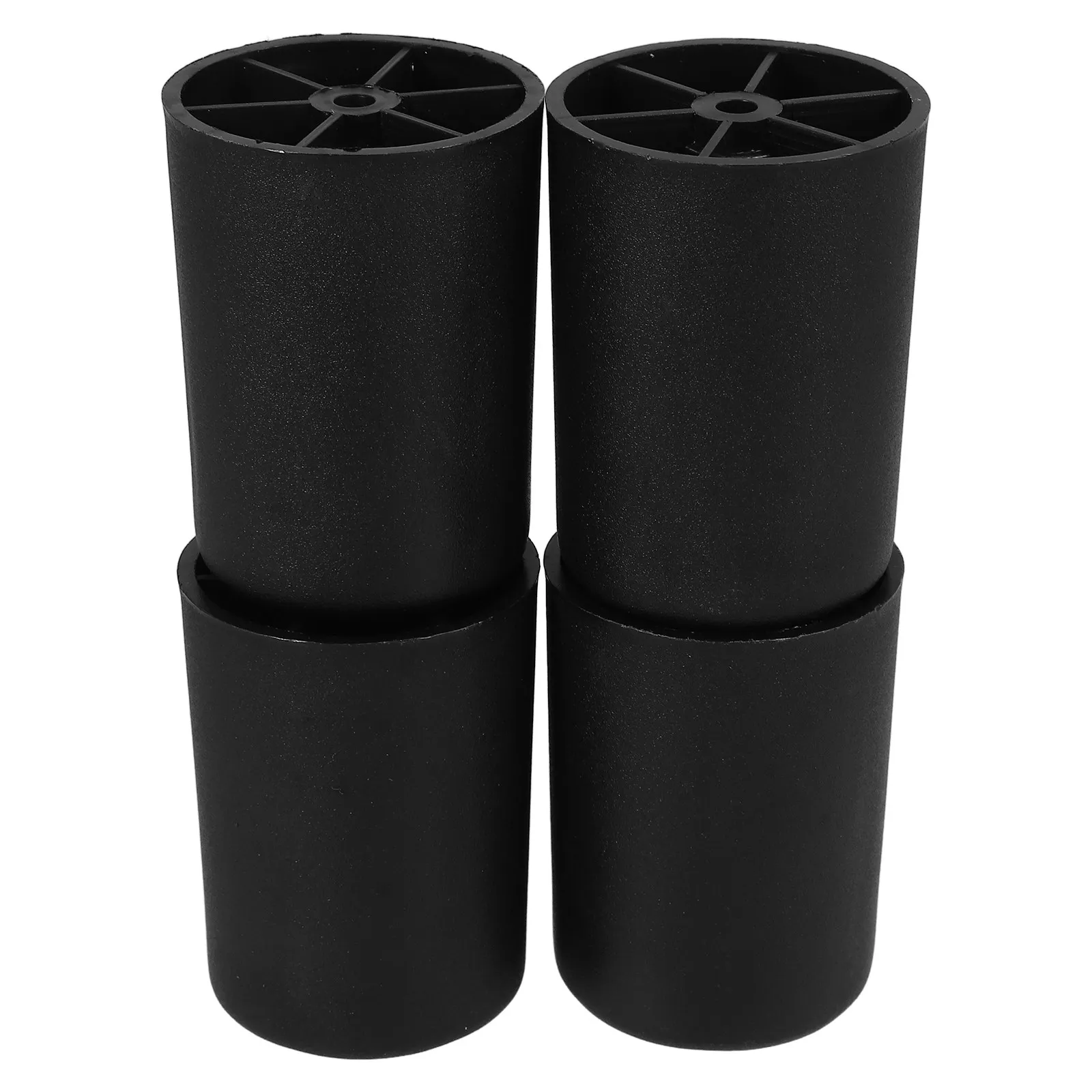 4Pcs Plastic Furniture Legs Black Round Tapered Sofa Legs Replacement Sturdy Support Furniture Leg Risers for Couch Table