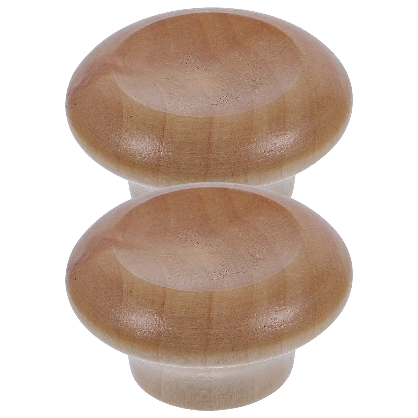 2 Pcs Solid Wood Pot Cap Top Bead Lids Replacements Reusable Handle Mini Skillet Compact Knob Knobs Replaceable Household Tool