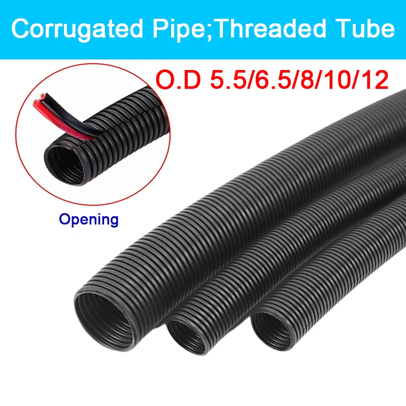 

2M PP Corrugated Pipe Threaded Tube insulated corrugated pipe line pipe hose threaded hose plastic bellows protective sleeve