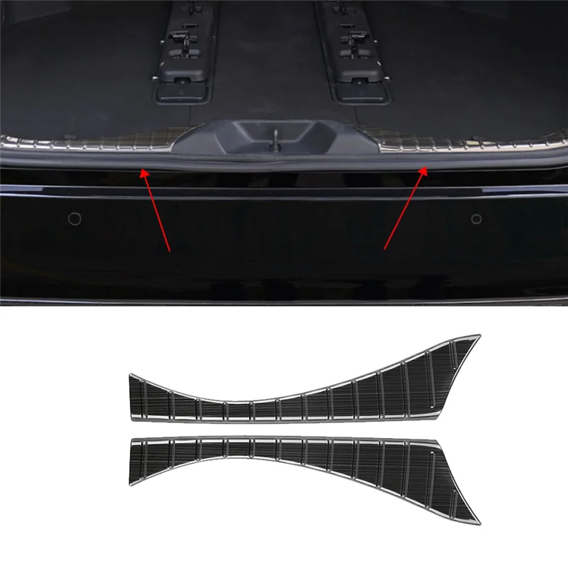 For Toyota Alphard 40 Series 2023+ Car Rear Guards Stainless Steel Trunk Fender Sill Plate Protector Guard Covers Black