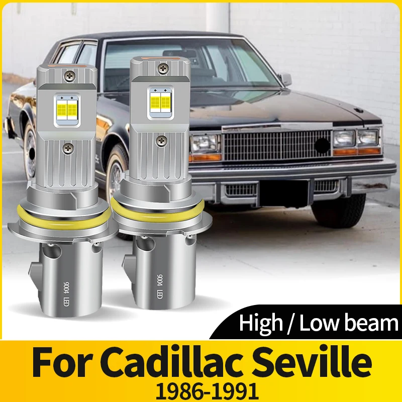 

2PCS LED 9004/HB1 Headlight HI/LO Beam LED Car Headlamp Bulb 12V Super Bright 6500K Turbo Fan CSP For Cadillac Seville 1986-1991