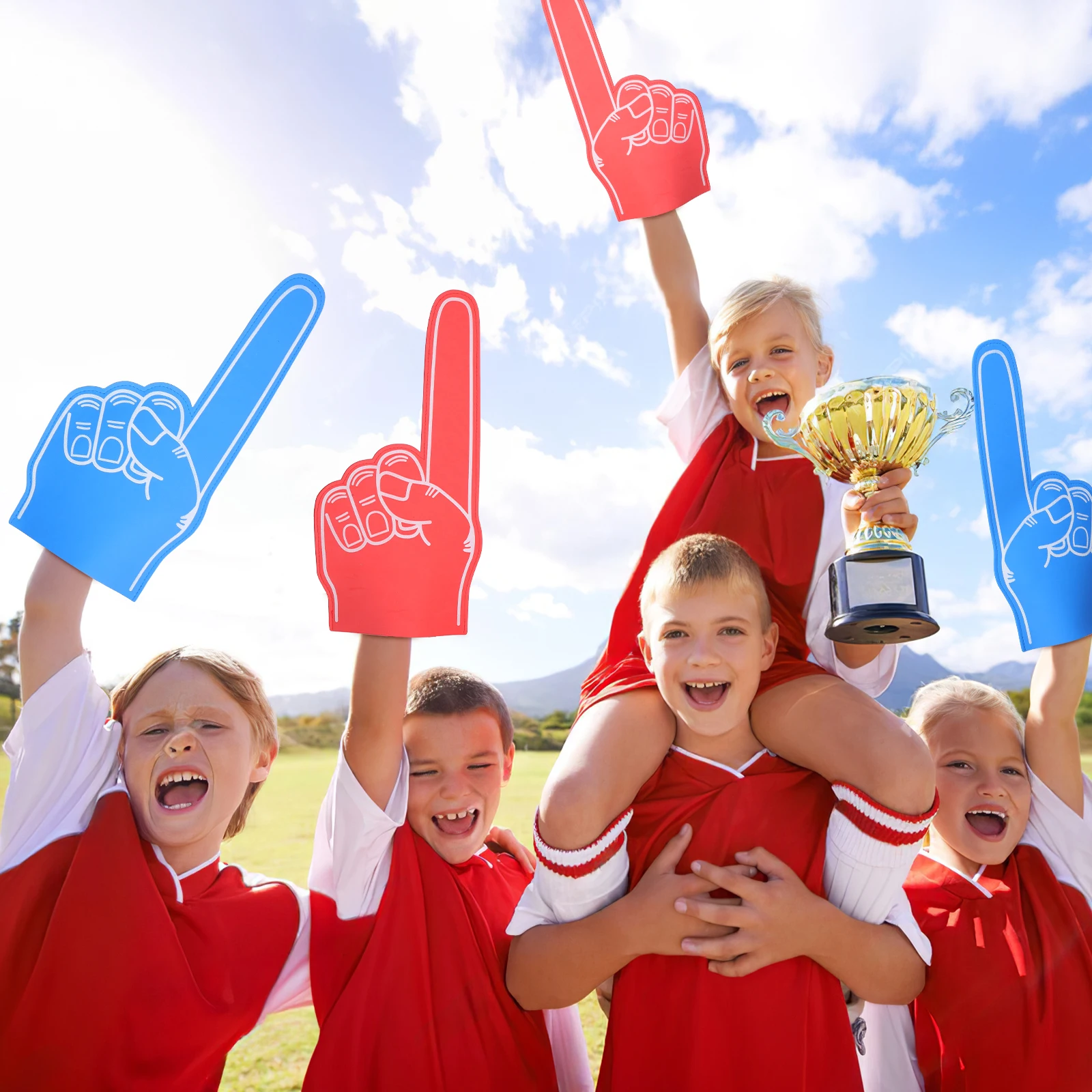 

4 pcs Foam Fingers Giant Size Anti-Slip Comfortable Eva Material Durable Party Accessory For Sports Events Football Fans Cartoon