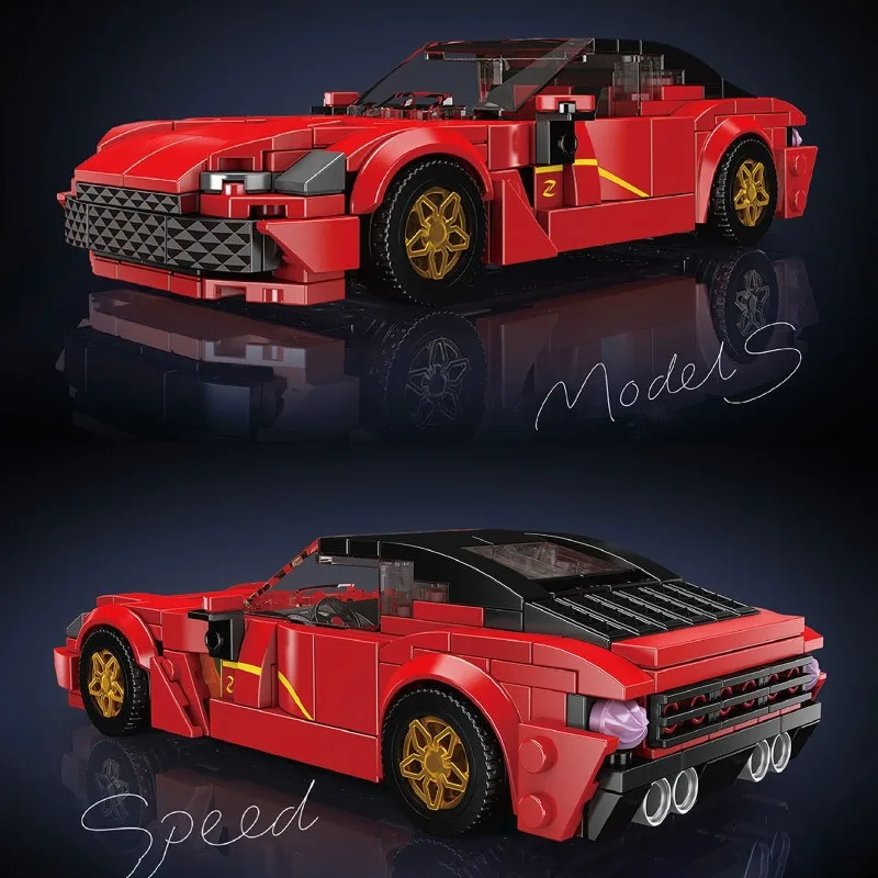 MOC Sport Speed Car Hypercar Building Blocks City Vehicle Model Kit DIY Assembly Toys Bricks Christmas Gift for Kids Adults