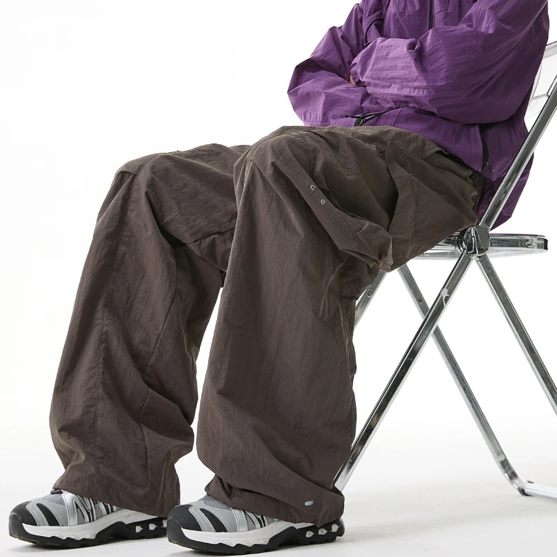 Męskie spodnie cargo outdoorowe, wodoodporne, z kieszeniami na noże, jesienne, luźny krój, styl spadochroniarza, streetwear, proste nogawki, długie spodnie.