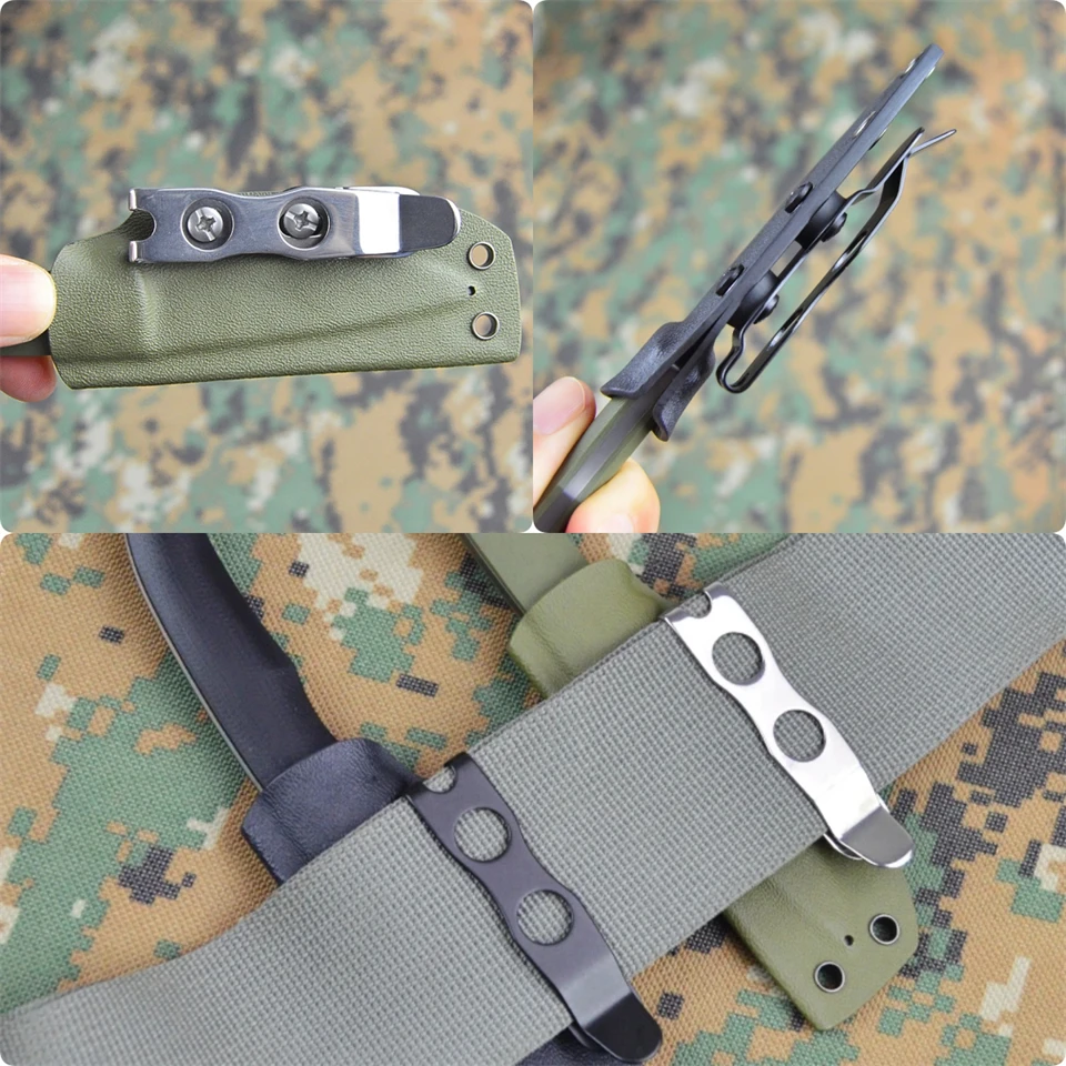 Harnds Quick Clip Holster Tough Grip Belt Clips, 2 Hole Adjustable for Knife Kydex Leather Holster Making, Silicone Gasket Screw