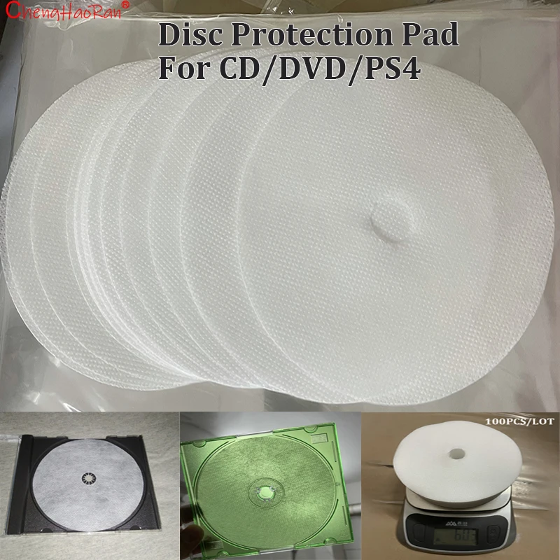 

ChengHaoRan 100PCS/LOT Thick Disc Protection Pad 60g Thick Moisture Proof Scratch Resistant Avoid Dust For CD/DVD/PS4