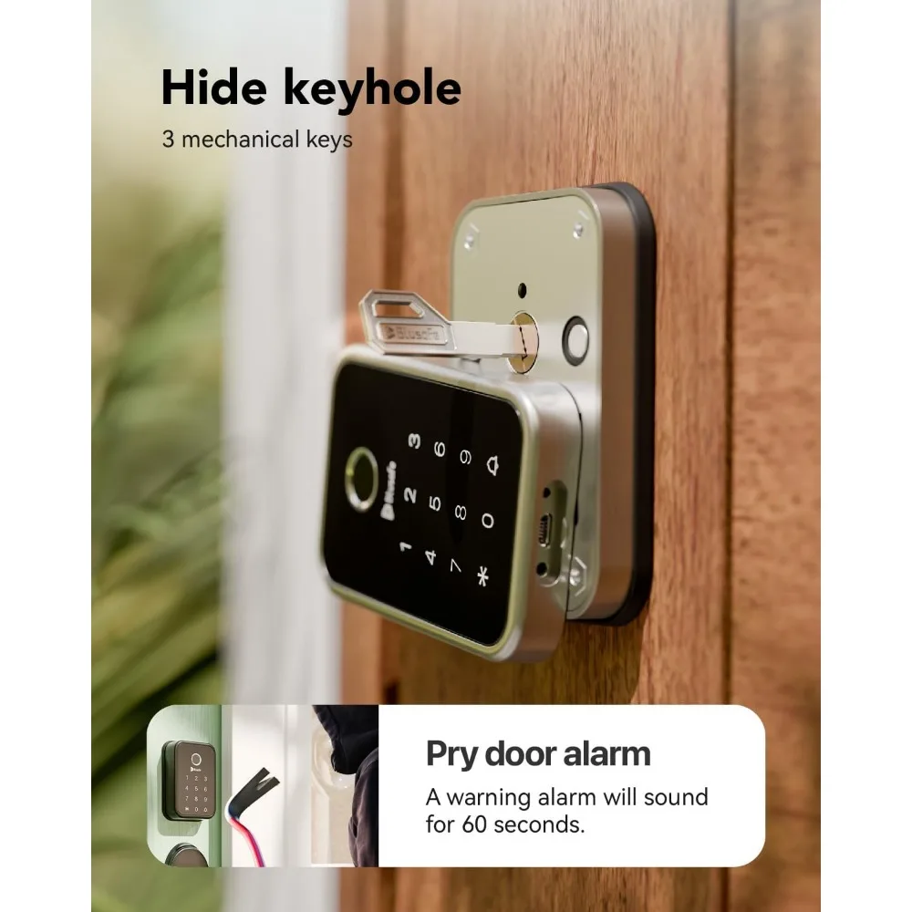 Smart Lock Fingerprint Door Deadbolt Lock 4-in-1 Entry Door Locks Smart (Cloud Brushed Nickel)