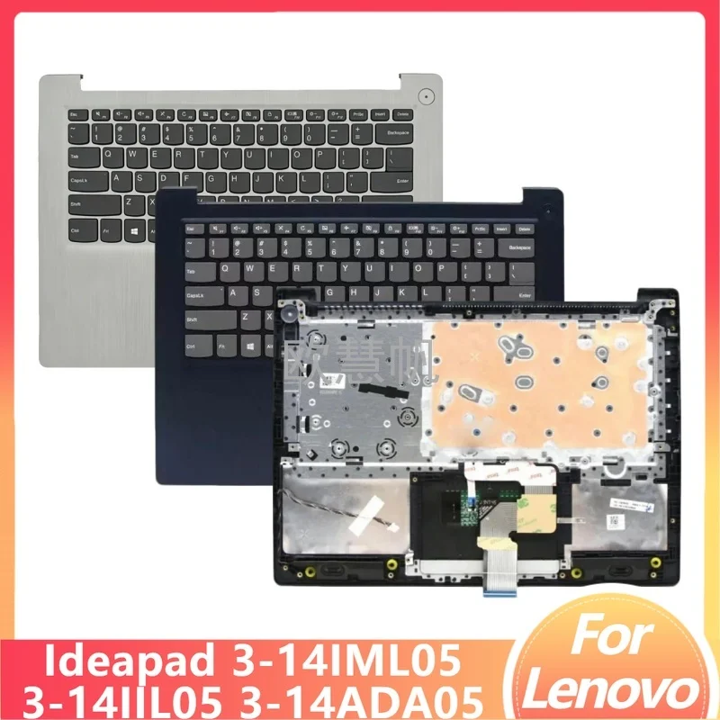 T New Original for Lenovo Ideapad 3-14IML05 3-14IIL05 3-14ADA05 laptop Palmrest Upper Case US Keyboard Silver Blue 2020