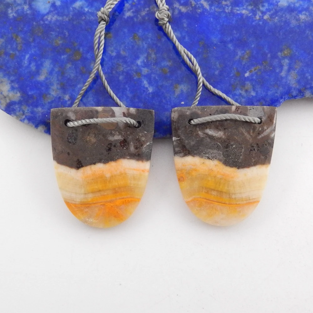 Natural Bumble Bee Stone Double Hole Earring Beads For Womens,Unique Gift DIY Earring Semiprecious Stone