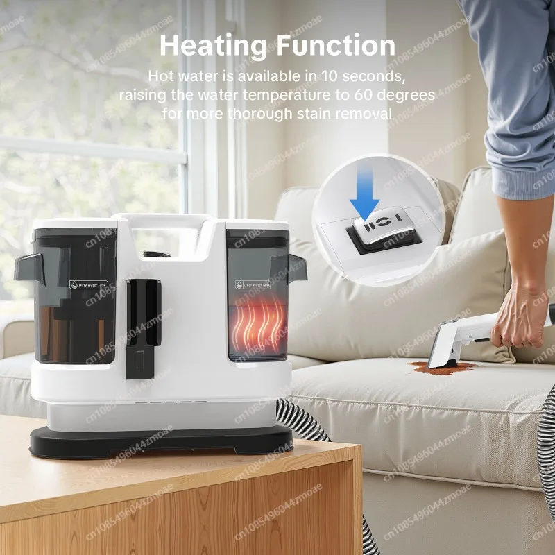 Lubluelu V8 800W Hot Water Carpet Cleaner  60°C Deep Clean Pet Stains 15kPa Strong Suction 5M Long Power Cord 1.75L Tank