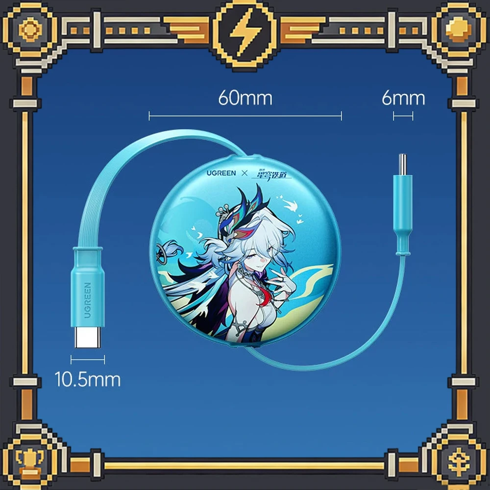 UGREEN UGREEN Honkai Star Rail Yao Guang L531 USB-C/TYPE-C Retractable Cable PD100W Fast Charging High-Speed Charge Cable - Aliexpress Deal