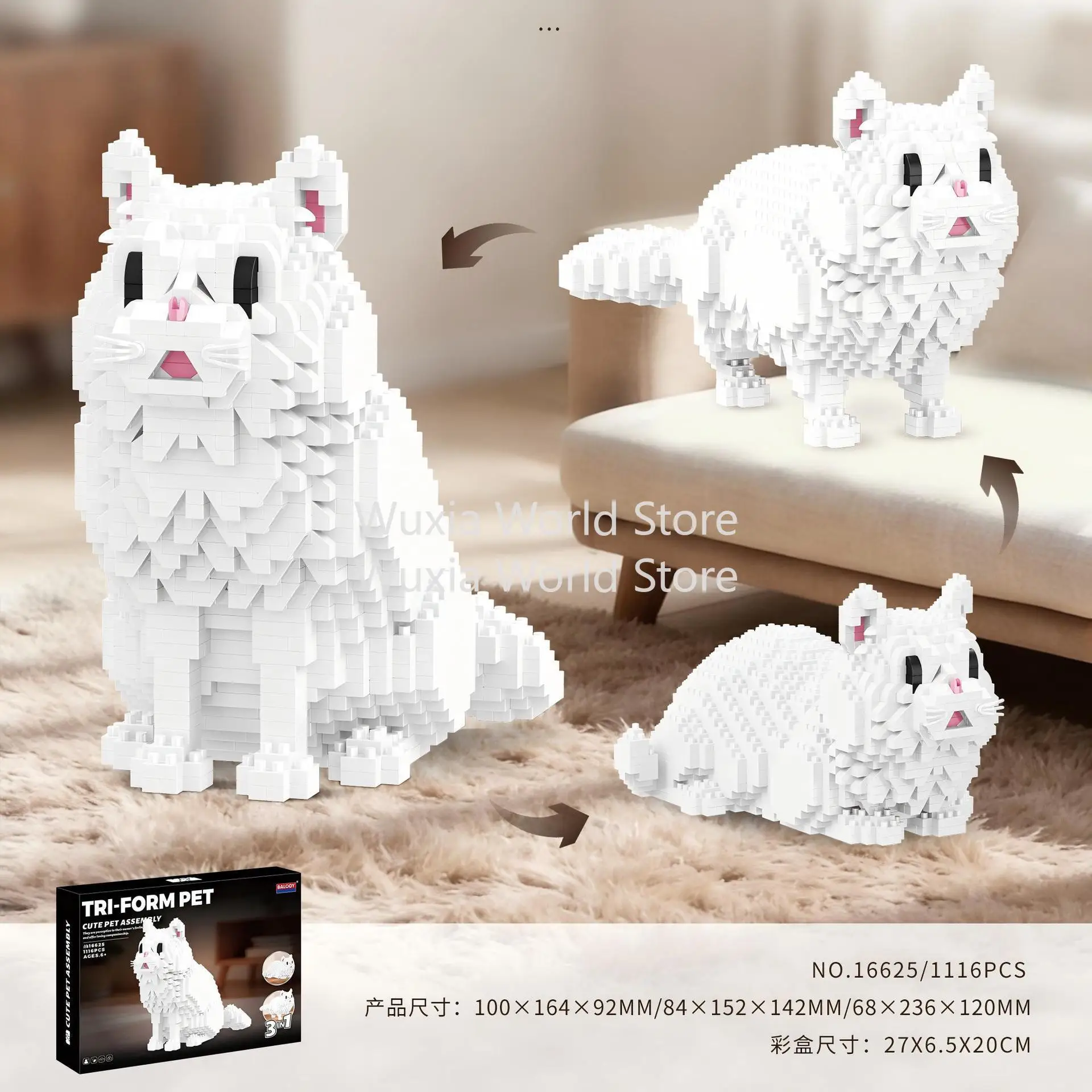 In Stock Micro Building Blocks Dog Cat Balody Animal Pets Beagle Ragdoll Tabby Cat Model Assembly Puzzle Mini Brick Figure Gifts