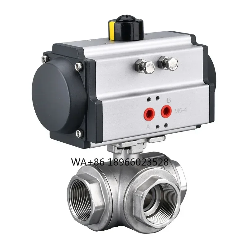 

Q614F steam internal thread L/T type steering reversing diverter valve 304 stainless steel pneumatic three-way threaded ball val