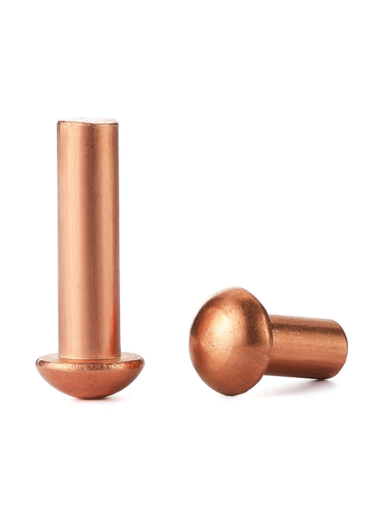 2-100 pièces M2 M2.5 M3 M4 M5 M6 M8 capuchon de bouton Rivets en cuivre clou solide Rivet semi-rond Rivet rond en cuivre clou commun