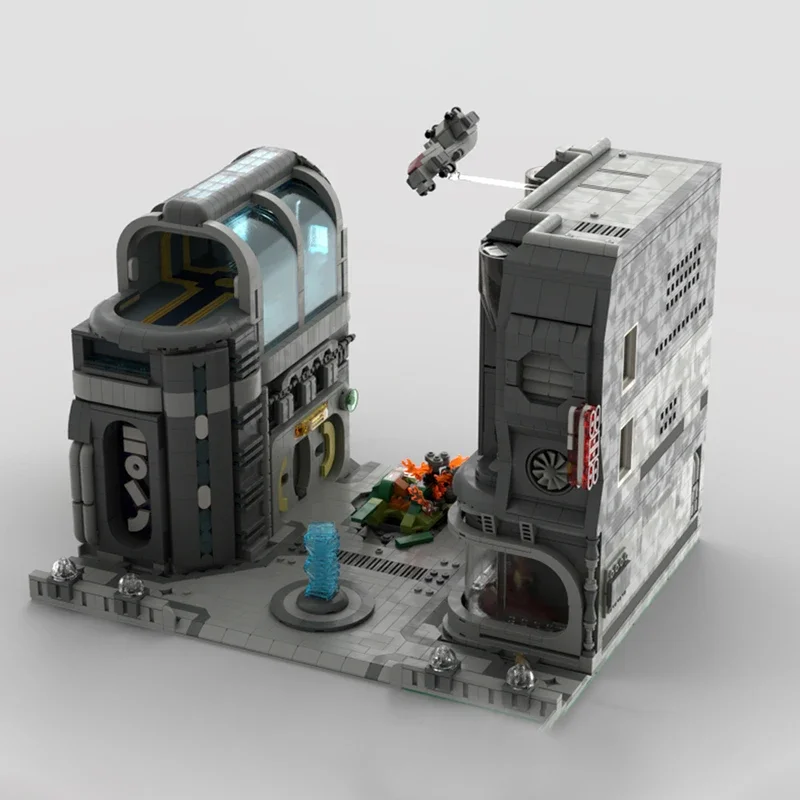 MOC War Movies Coruscant Uscuru Entertainment District Modular Model DIY Assemble Building Blocks Bricks Toys Children Gifts