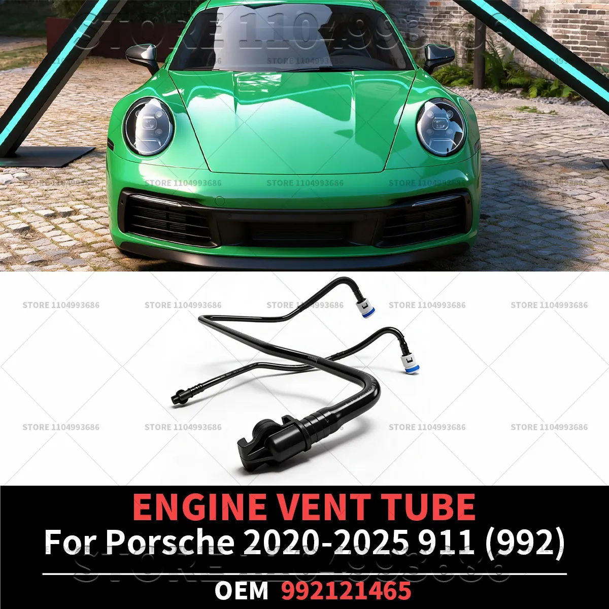 For Porsche 2020 2021 2022 2023 2024 2025 911 (992) Carrera GT3 Targa 4 Turbo S Water Tank Upper Pipe OEM 992121465 992121466