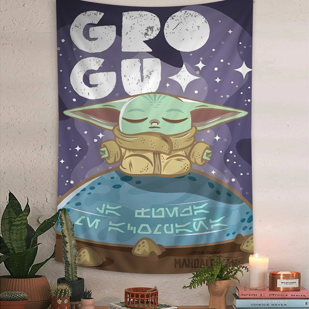 Tv Series The M-Mandalorian G-Grogu Hanging Bohemian Tapestry Bohemian Wall Tapestries Mandala Kawaii Room Decor