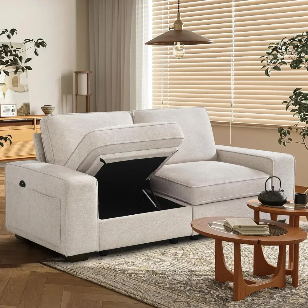 

72 Inch Comfortable Sofa with Storage Space,living Room Segmented Sofa, Apartment Small Space,side Pocket Washable Cushion Cover