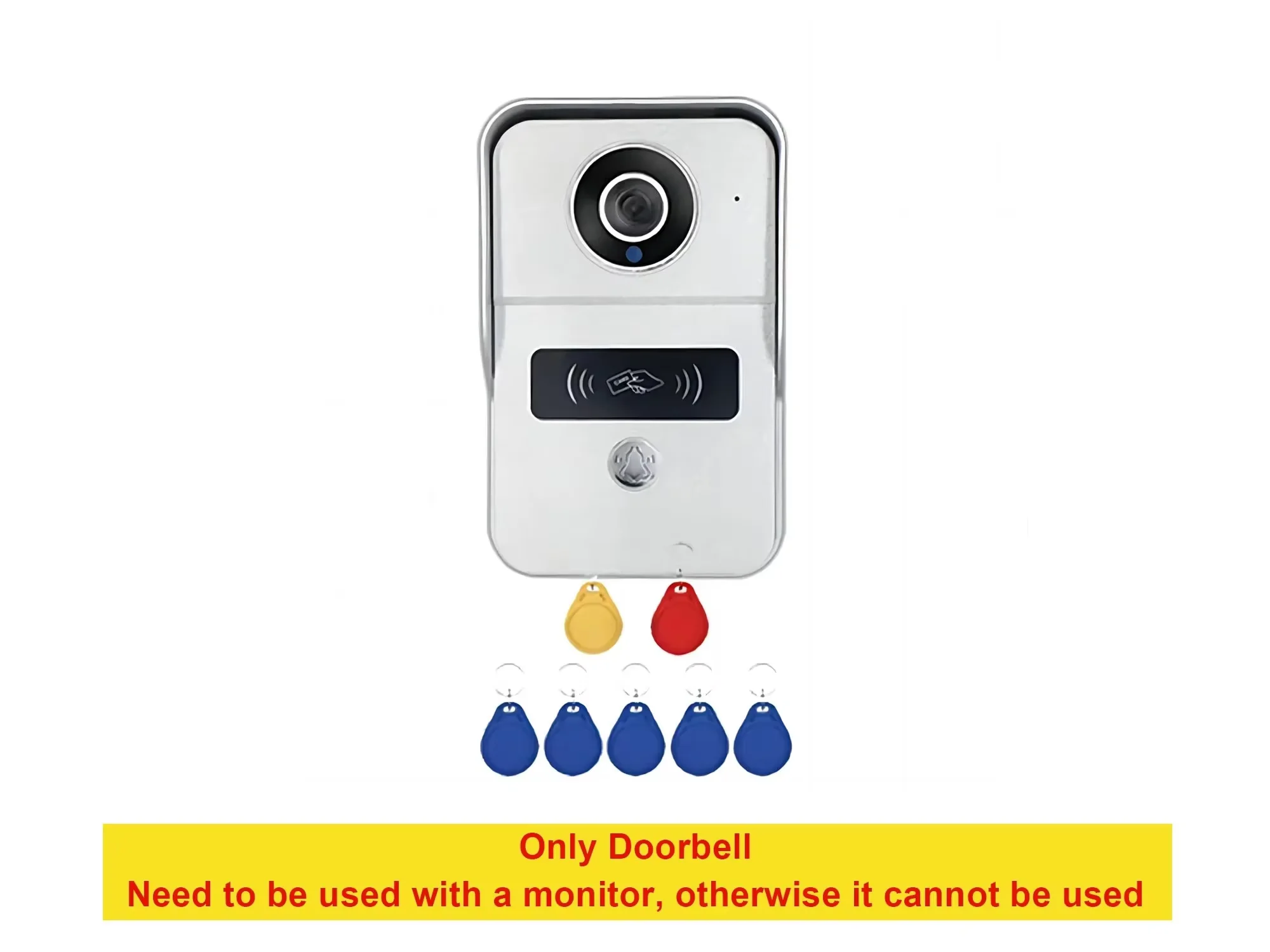 Metal doorbell video intercom outdoor unit compatible with 1080P waterproof infrared night vision with RFID card swiping