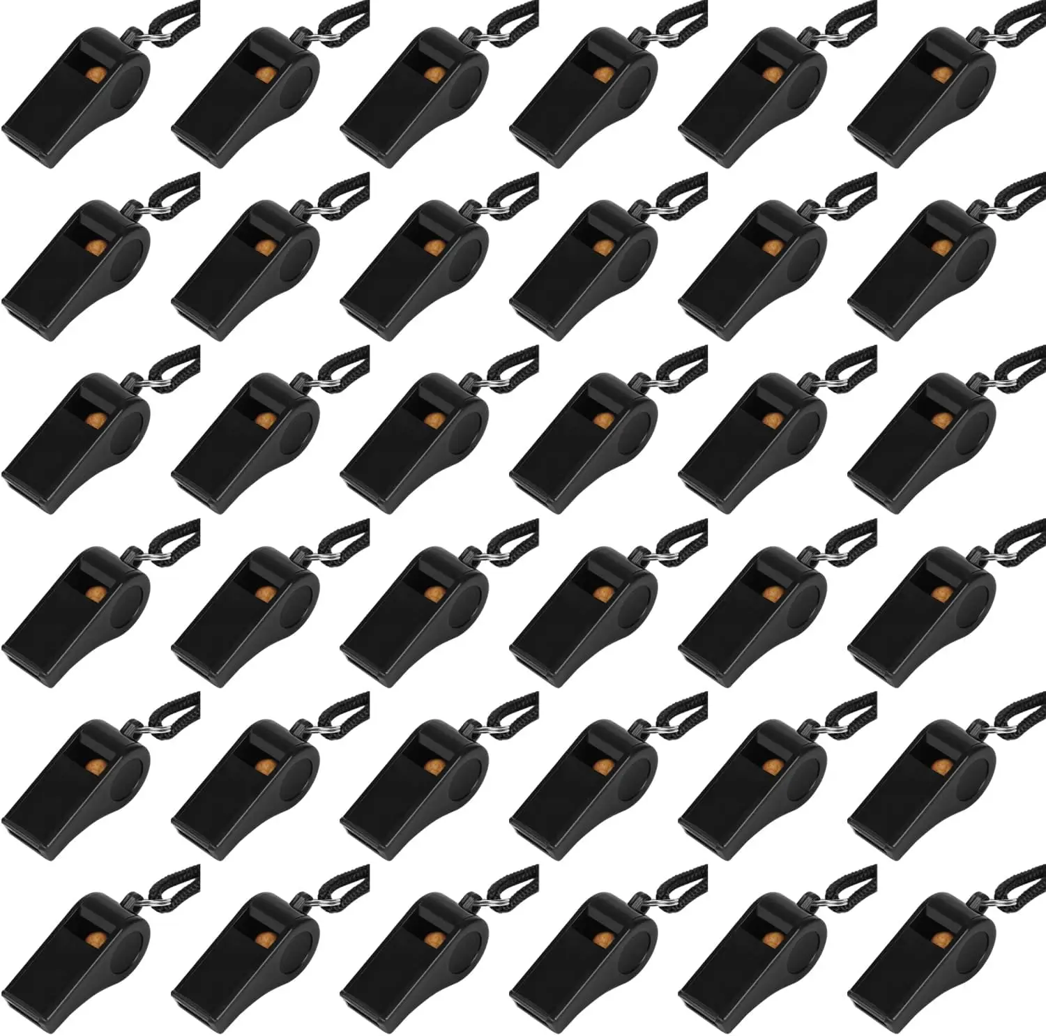 

Plastic Whistle with Lanyard, Loud Clear Whistle for Coaches Referees Officials, 36 Pack