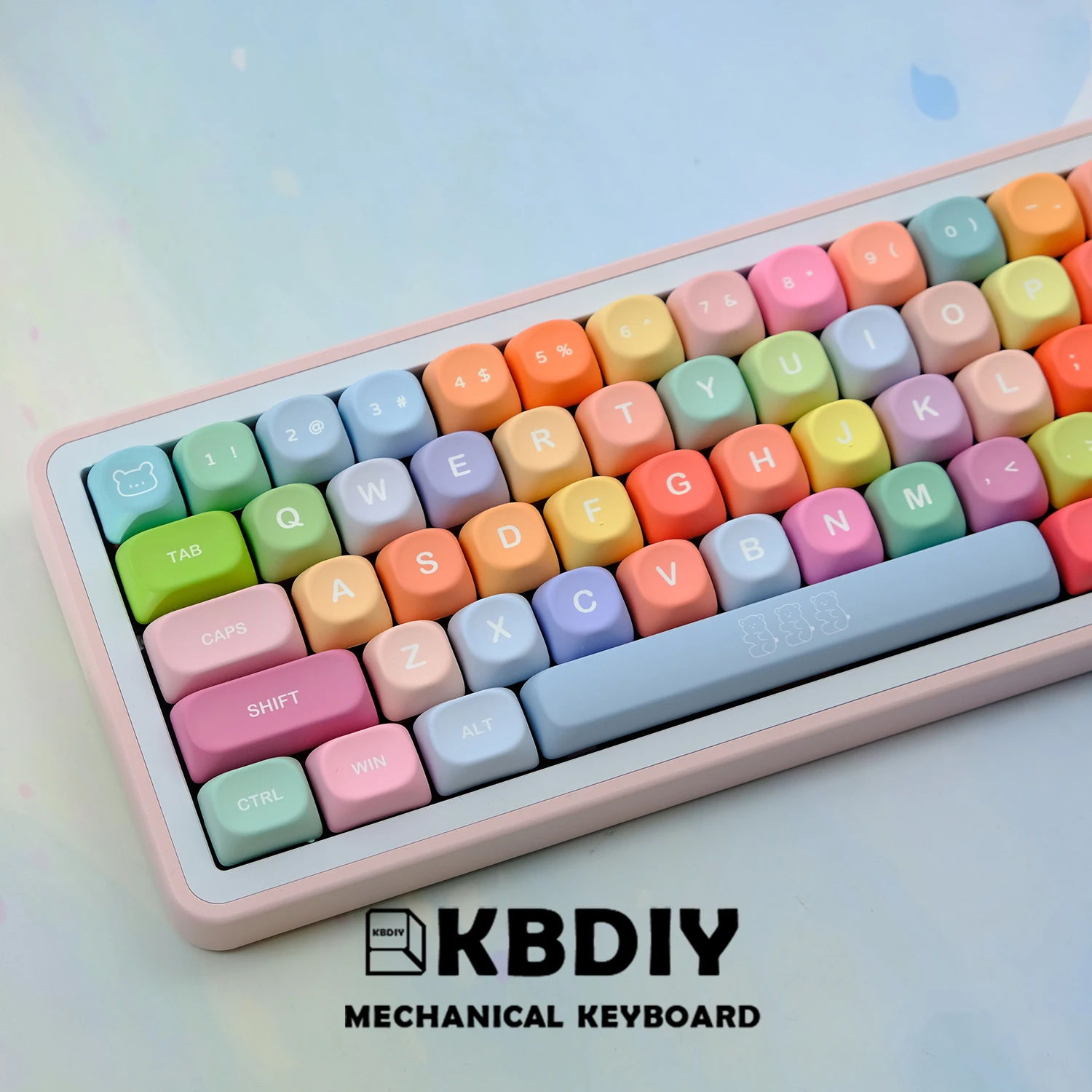 KBDiy 141 Keys Gummy Bears PBT Keycap KOA Profile Color Cute KOA Key Cap for MX Switches Custom Mechanical Gaming Keyboard Caps