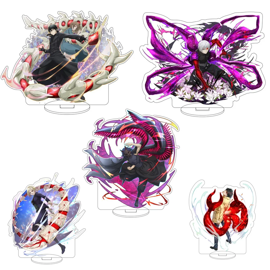 

16CM Anime Tokyo Ghoul Kamishiro Rize Tsukiyama Shuu Daimamoru hachiun Kirishima Tōka Cos Acrylic Figure Stand Gifts Ornaments