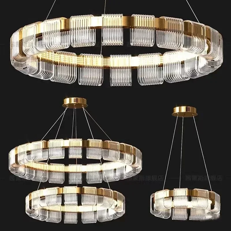 Home Decoration Ceiling Chandelier Simplicity Aluminium Alloy Acrylic Led Lamp Nordic Living Room Dining Bedroom Pendant Light