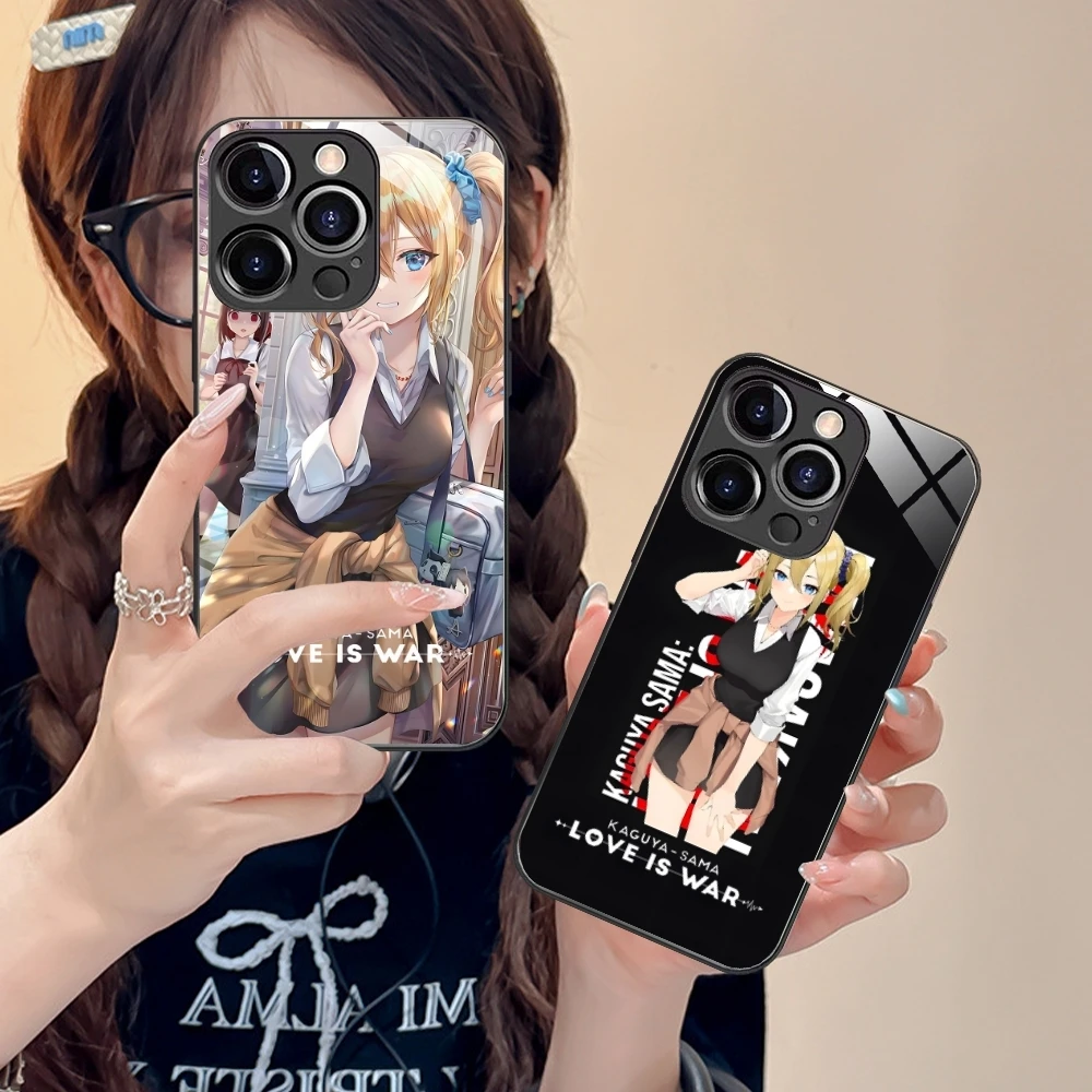 Kaguya Sama Hayasaka Mobile Phone Case for iPhone 15 14 13 12 11 X XR XS 8 Pro Max Plus Mini PC Glass Phone Cover Shell