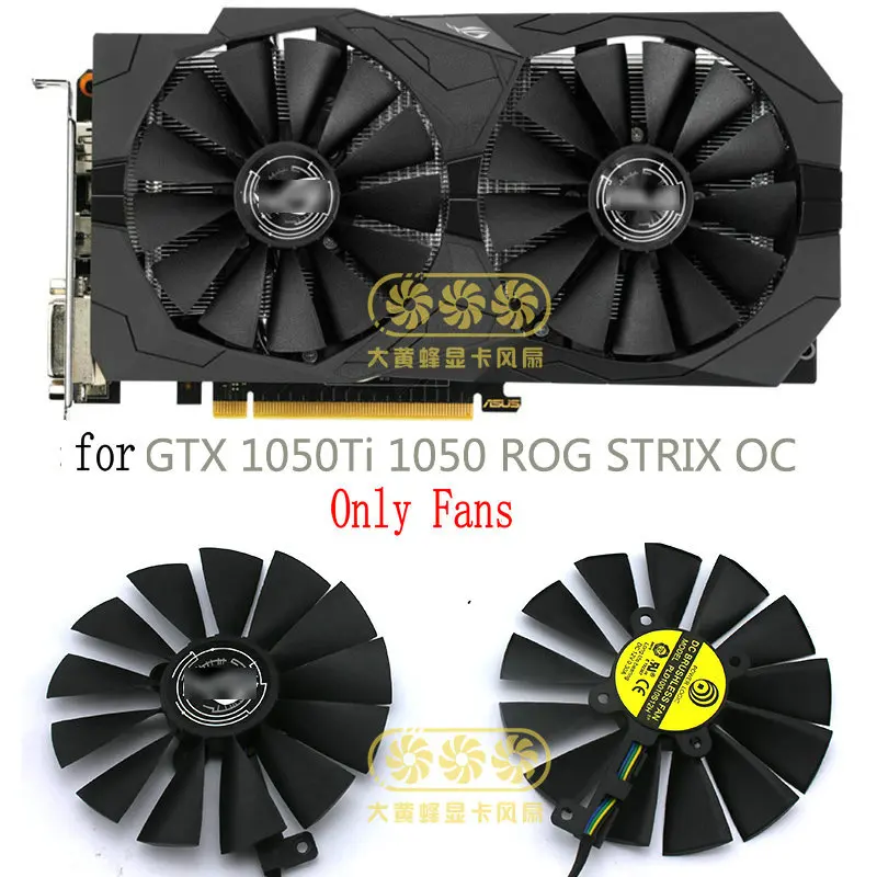 

Новый оригинальный охлаждающий вентилятор для видеокарты GeForce GTX 1050Ti 1050 ROG STRIX OC PLD10010S12H Dc12V 0.30A