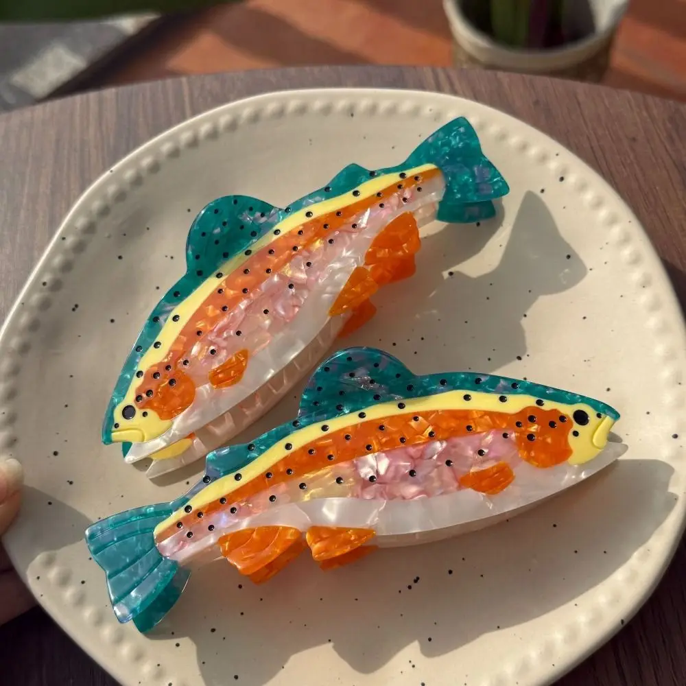 Marine Organism Ocean Sardine Hair Clip Hairpin Geometry Large Hair Claw Shark Clip Korean Style Headwear Acetate Grab Clip
