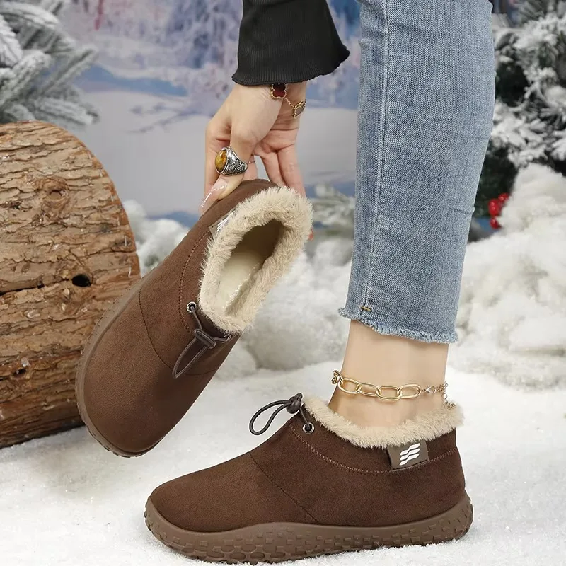 Women's Winter Cold-Proof Snow Boots, with Added Insulation Lining for Warmth, and Lace-Up Design for a Comfortable Ankle Boot.