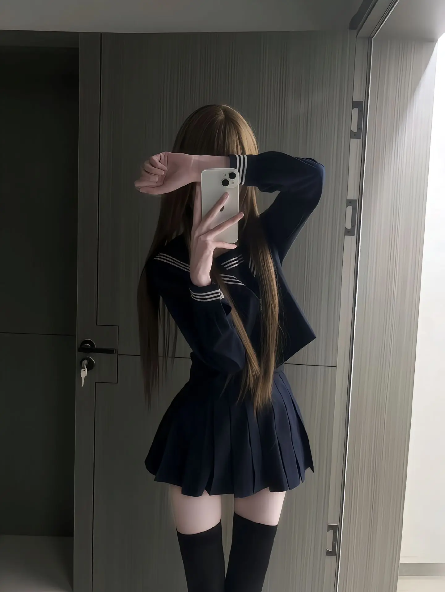 

Original JK orm Tsukiio Tee Books Sailor Suit Top Long Sve Women's Sle Student Class orm School orm Set