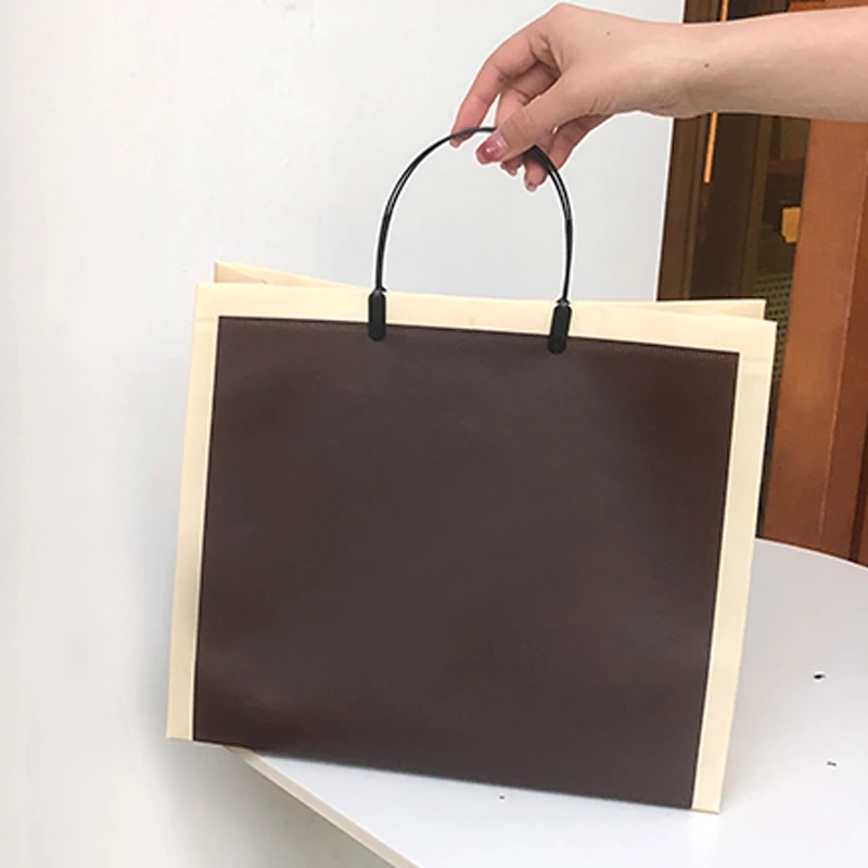 StoBag 10 pezzi Tote bag in tessuto Non tessuto Shopping tessuto donna eco-friendly Storage sacchetti grandi riutilizzabili Logo personalizzato