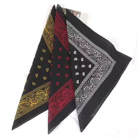 New Cotton Cashew Flowers Hip Hop Printed Bandana Men Hijabs for Women Headbands Band Wrist Wraps Scarves Hair Accessories Gift